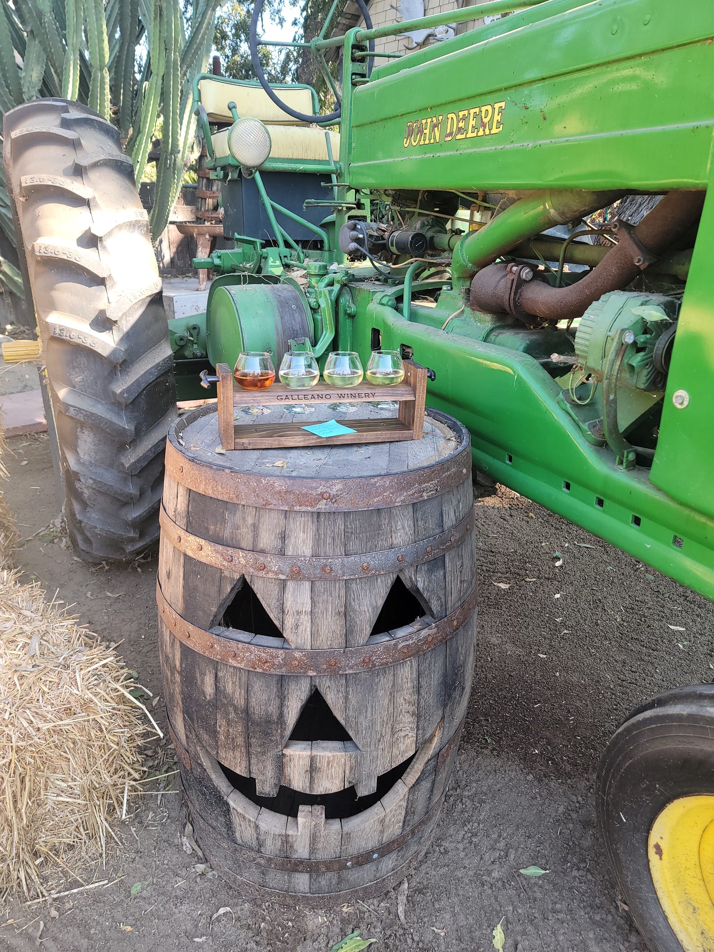 Oak Barrel Halloween Decoration